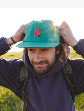 Strawberry Patch Teal Five-Panel Cap